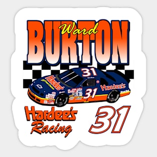 Ward Burton Hardee's Retro Nascar Design Sticker